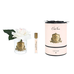 Cote Noire Perfumed French Rose – Clear Glass Round Box - Blush - Pink Box - Beauty Affairs1